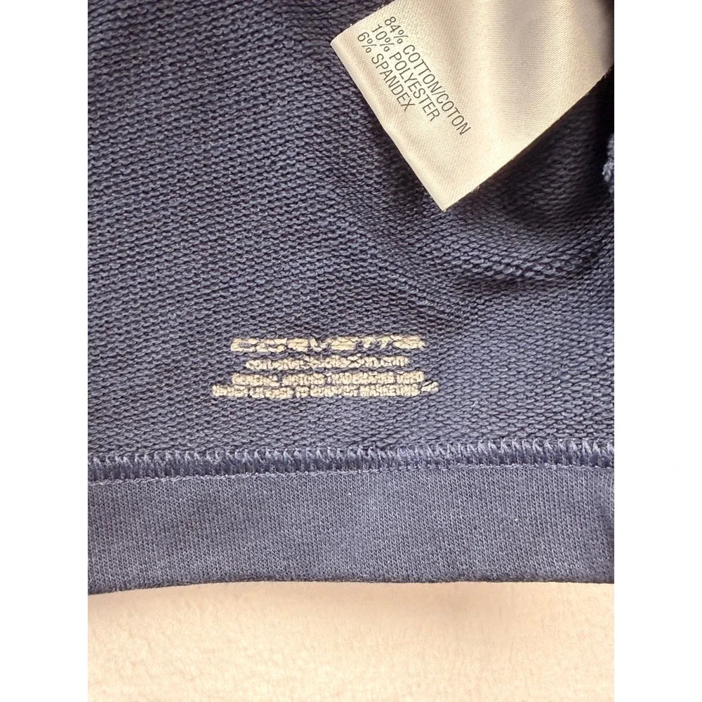 Vtg Adidas Corvette Mens 2XL Navy Blue 1/4 Zip Pullover Sweatshirt